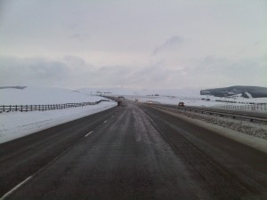 Snowy Scotland on M74 toward England.........