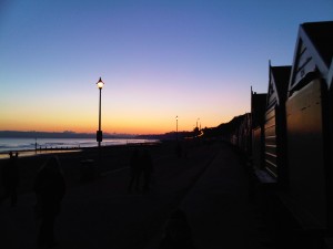 Sunset on the beach at Bournemouth.......
